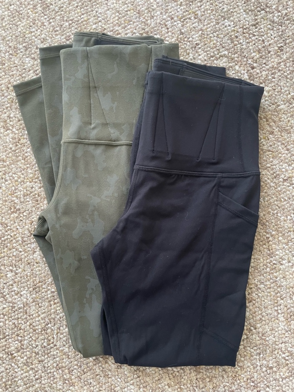 High-Waist Conceal Carry Firearm Leggings with Phone Pocket - Black and Camo